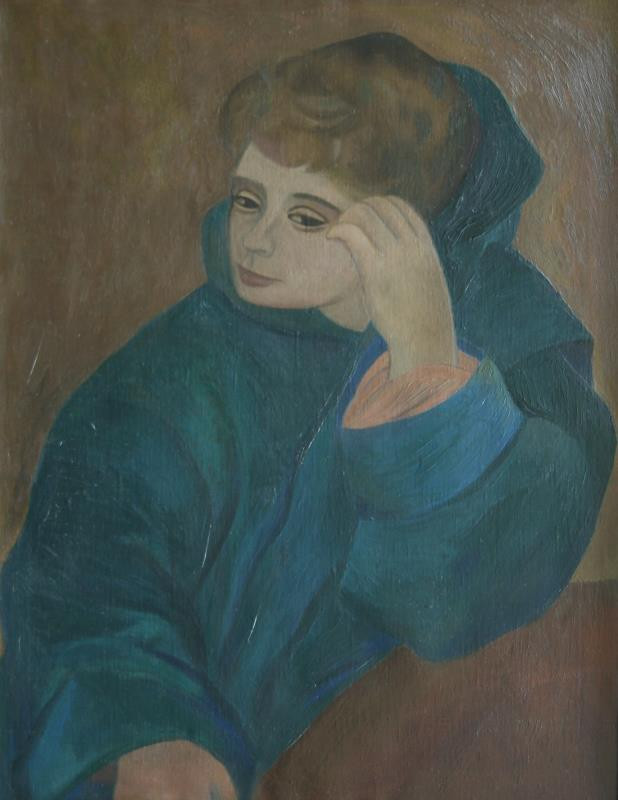 Robert Piesen - Podobizna ženy v modrém (Portrét umělcovy ženy Pavly)