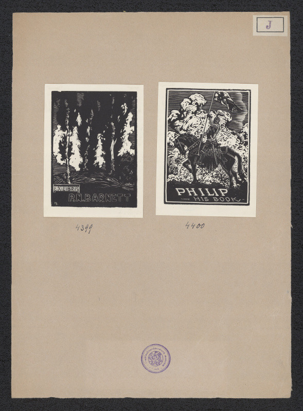 H. V. Justetius - Ex libris P. N. Barnett