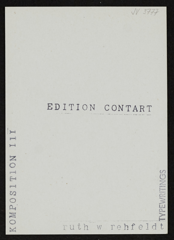 Ruth Wolf-Rehfeldt - Komposition III, Edition Contart