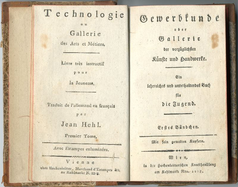 neurčený autor - Gewerbkunde oder Gallerie der vorzüglichsten Künste und Handwerke. Erstes Bändchen