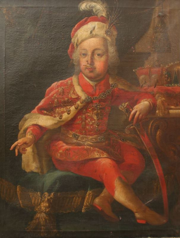 neznámý malíř rakouský (?) - Portret císaře Josefa II. jako pětiletého hocha v uherském kroji