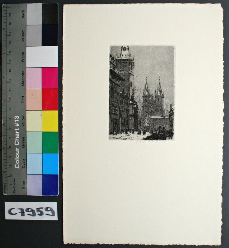 Jan Charles Vondrouš - Staroměstské náměstí (Drobná grafika, 14)