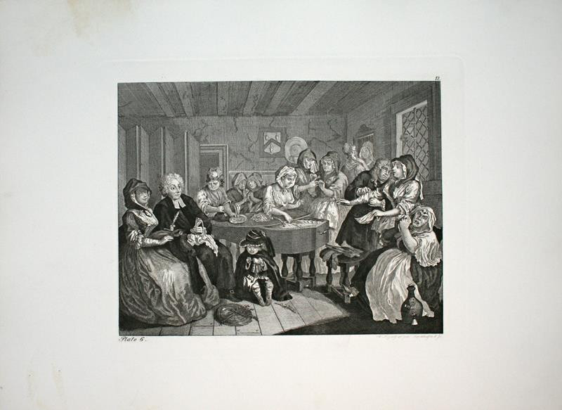 Ernst Ludwig Riepenhausen - A Harlots Progress Plate 6 - Pohřeb. in Hogarths Werke