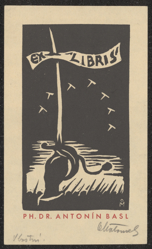 V. Matoušek - Ex libris Ph.Dr. Antonín Basl