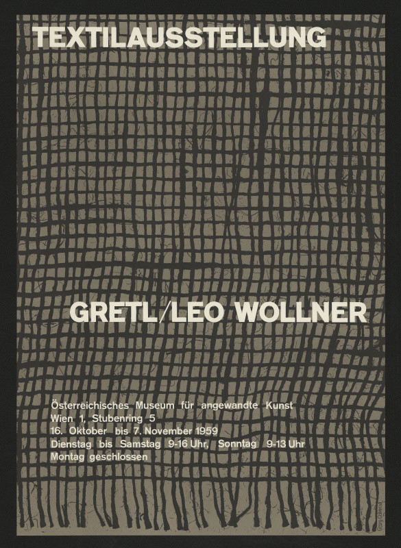 Georg Schmid - Textilausstelllung Gutl/ Leo  Wollner, Österr. Museum f. angewand. Kunst, Vídeň