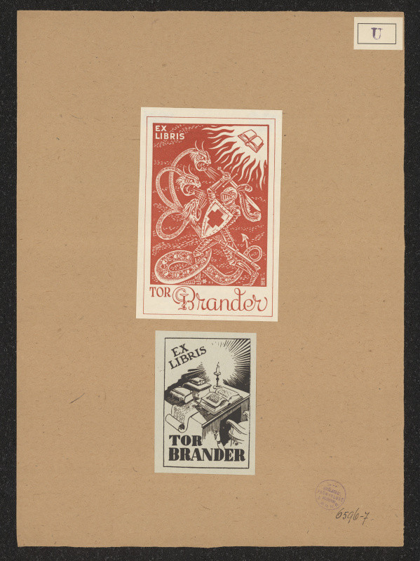 Bjarne E. Uttuslien - Ex libris Tor Brander