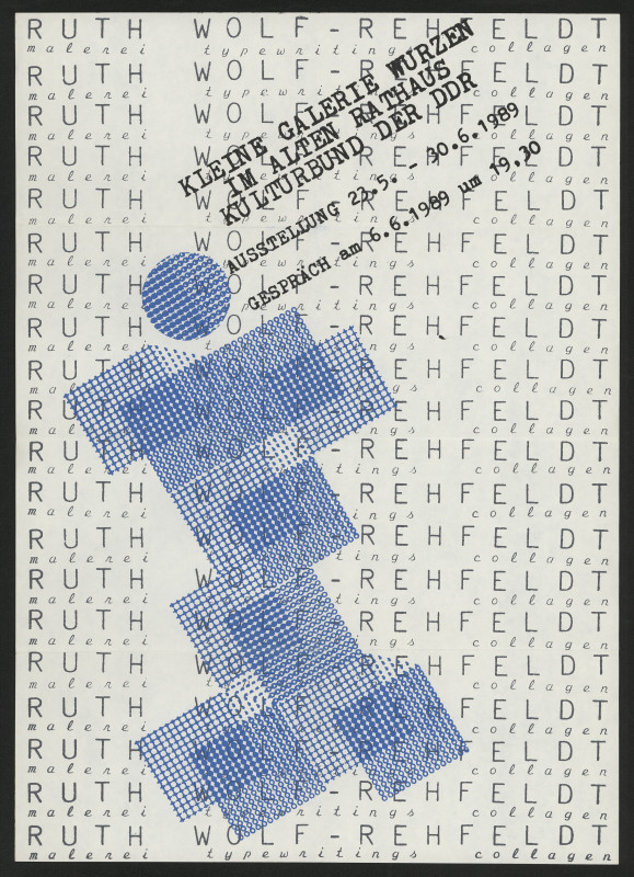Ruth Wolf-Rehfeldt - Malerei-Typewritings-Collagen (výstavní plakát)