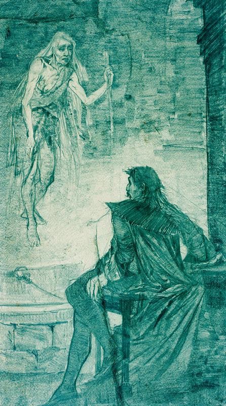Alfons Mucha - Studie ilustrace k Faustovi