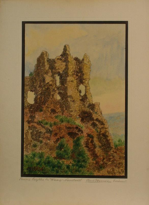 Karel Werner - Ruine Csejthe bei Waag - Neustadtl (Čachtice u Nov. Města u V.)