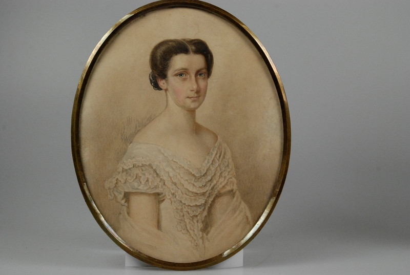 neurčený autor - portrét Anny Grünes rozené Hueber (1831-1916)