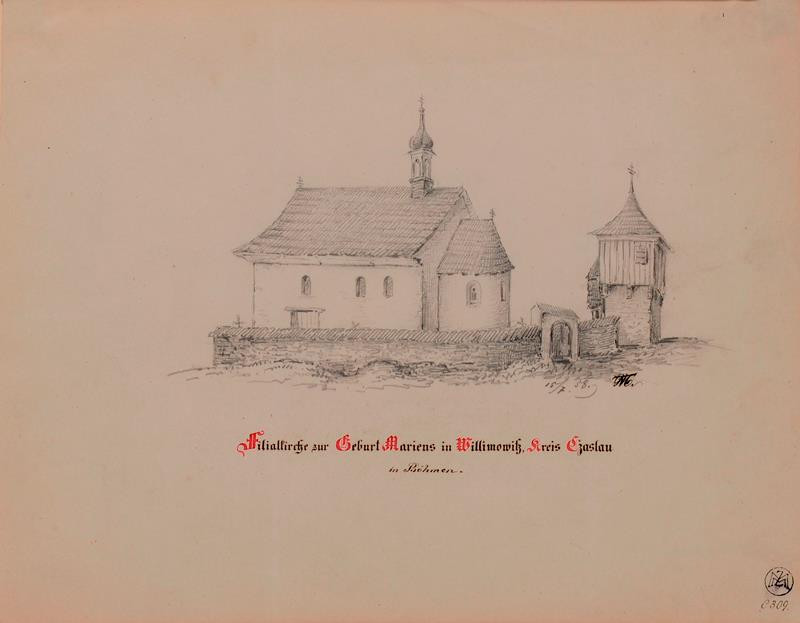 Mořic (Mauritz) Vilém Trapp - Filiál. kostel Narození P.Marie ve Vilémovicích u Čáslavě