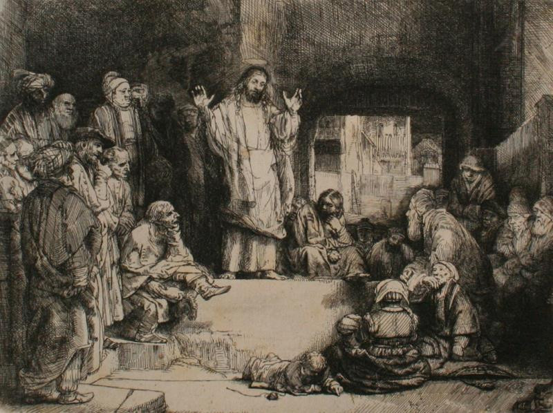 Rembrandt van Rijn - Kristus káže zástupům