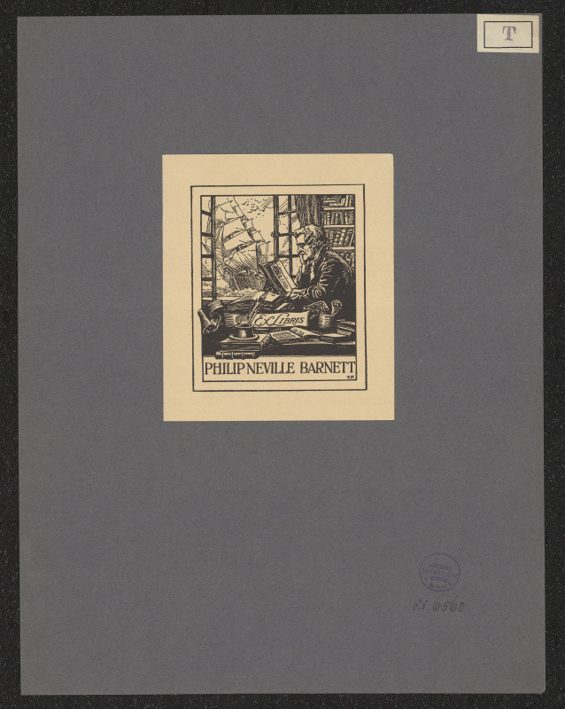 signatura T. F. - Ex libris Philip Neville Barnett