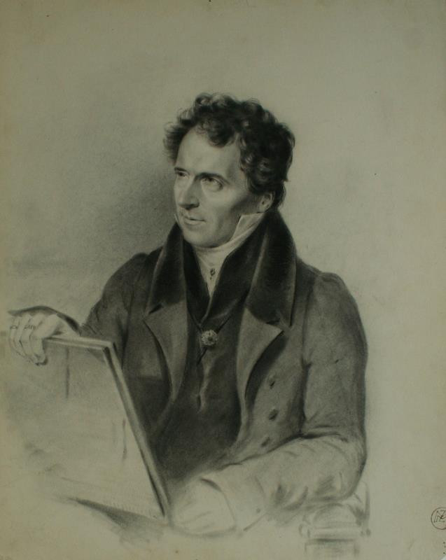 Josef Emanuel Teltscher - Podobizna muže s mapou (Franz Johann Schweighofer)