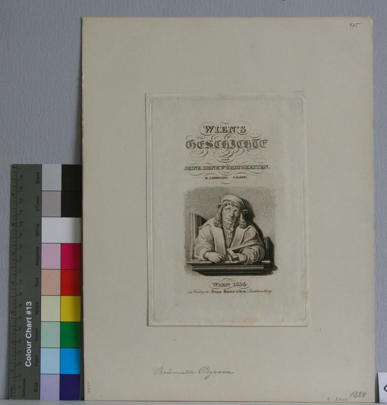 Josef Axmann - Titulní  list : Wien's  Geschichte , II. Jhg. I. B.