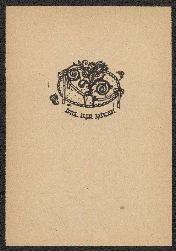 Jan Konůpek - Ing. Ilja Mikan. in Patnáct knižních značek Jana Konůpka pro členy kroužku sběratelů exlibris. Plzeň 1912