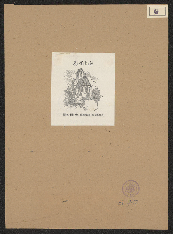 H. Göllner - Ex libris Mr. Ph. E. György de Ikland