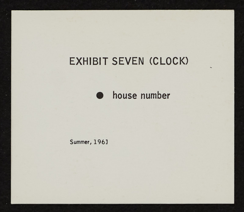 George Brecht - Exhibit Seven (Clovek) from Water Yam