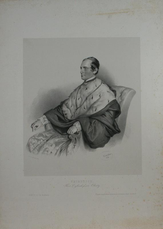 Josef Kriehuber - Portrét olomouckého arcibiskupa