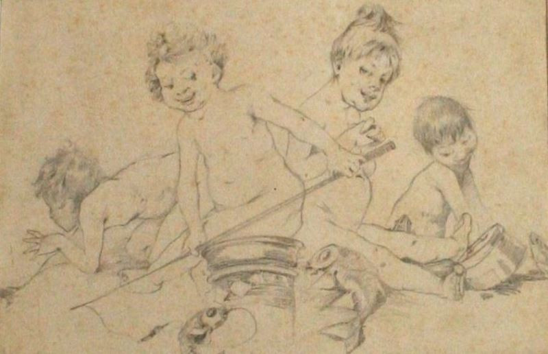 Alfons Mucha - Studie dětských hlav