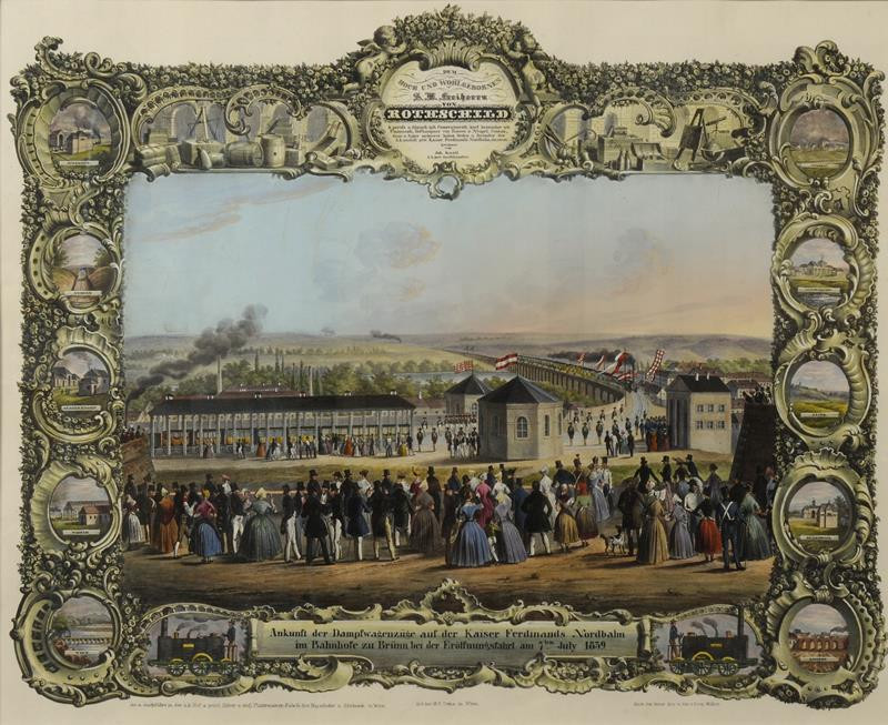 Leopold Müller - Slavnost otevření celé trasy Vídeň – Brno Severní dráhy císaře Ferdinanda dne 7. července 1839