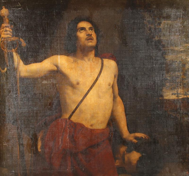 neznámý malíř - Král David s hlavou Goliáše