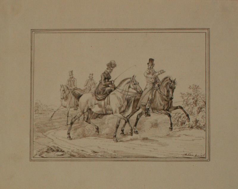 Johann Adam Klein - Projížďka na koních