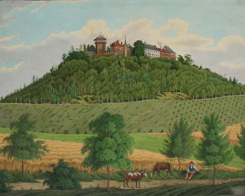 neznámý malíř - Krajina s hradem