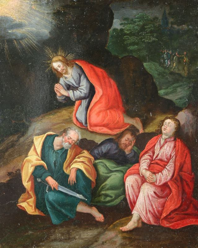 neznámý malíř německý - Kristus na hoře Olivetské
