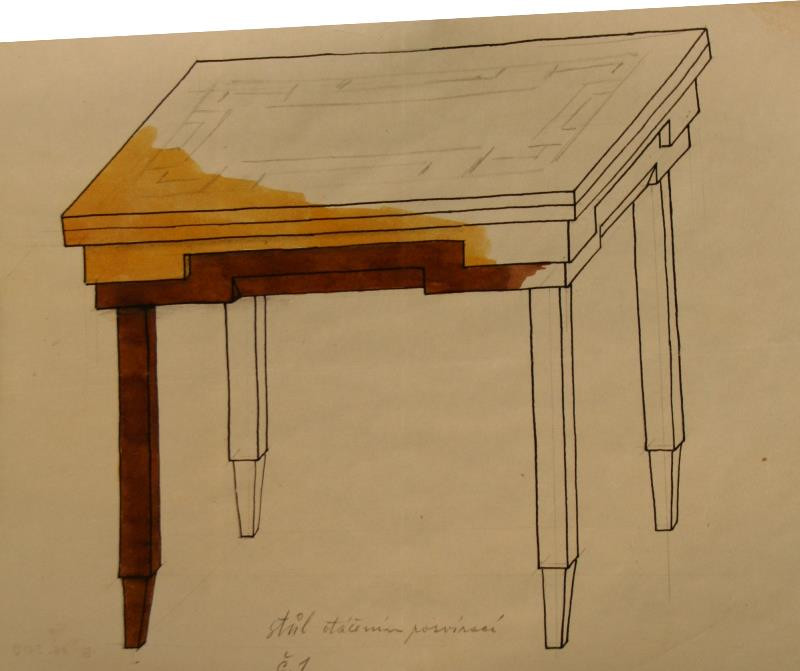 Antonín Procházka - Stůl (kresebná dokumentace) č. 1