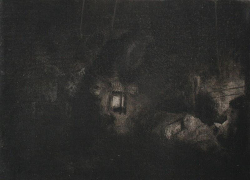 Rembrandt van Rijn - Klanění pastýřů, s lampou