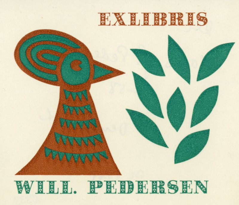 Hans Pedersen - Ex libris  Will. Pedersen