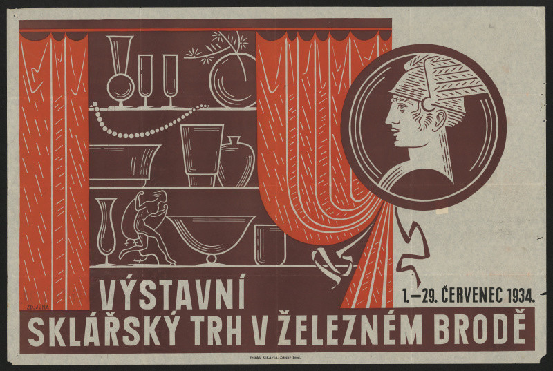 Zdeněk Juna/1897 - Výstavní sklářský trh v Železném Brodě 1934