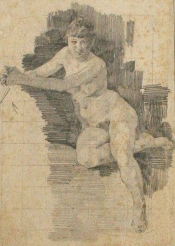 Alfons Mucha - Studie aktu ženy