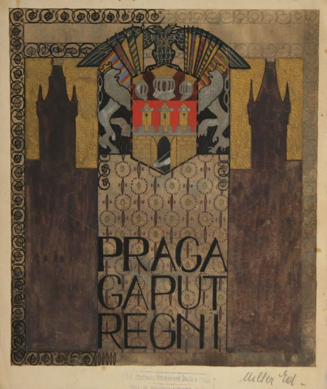 Eduard Milén - Praga caput regni, návrh plakátu (?)