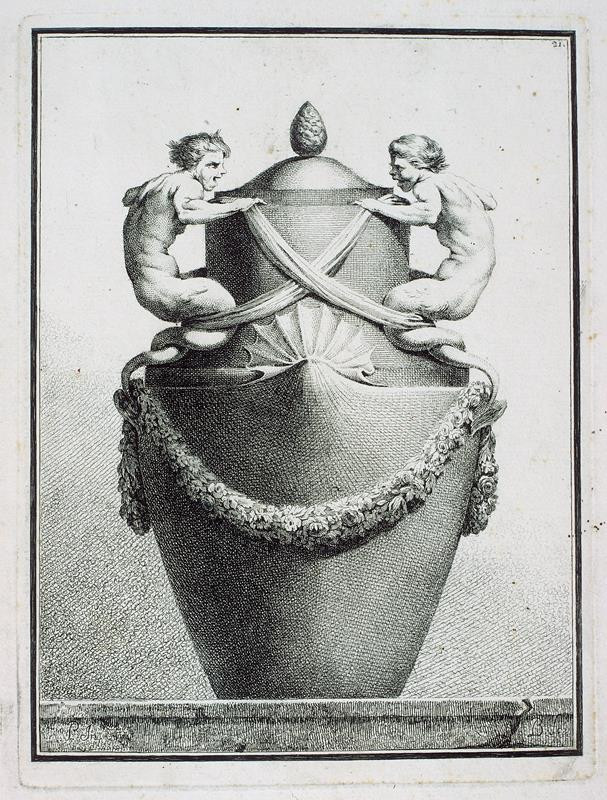 Benigno Bossi - Váza s dvěma mořskými bytostmi