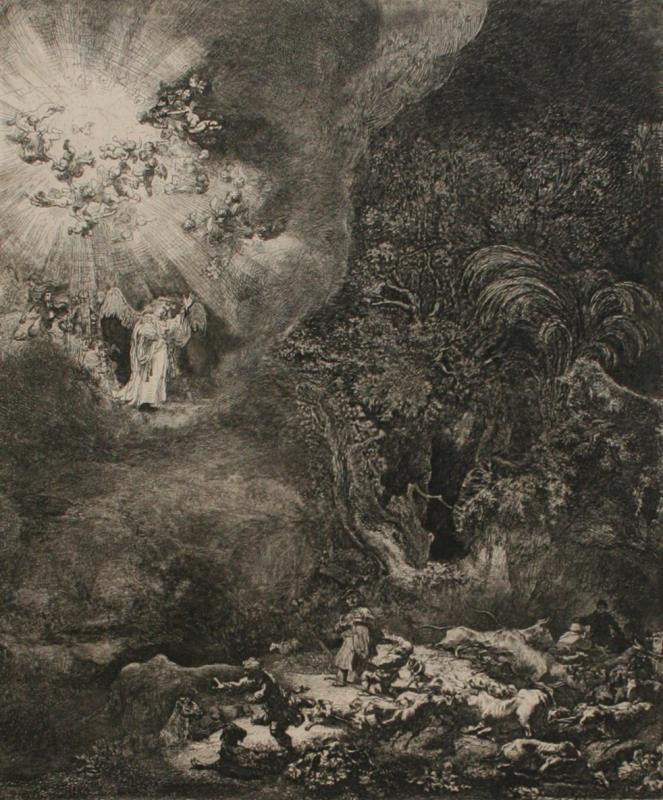 Rembrandt van Rijn - Zvěstování pastýřům