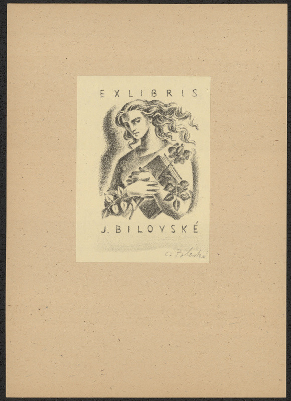 Dobroslava Bilovská - Ex libris H. Tomanová. in Exlibris 10 litografií