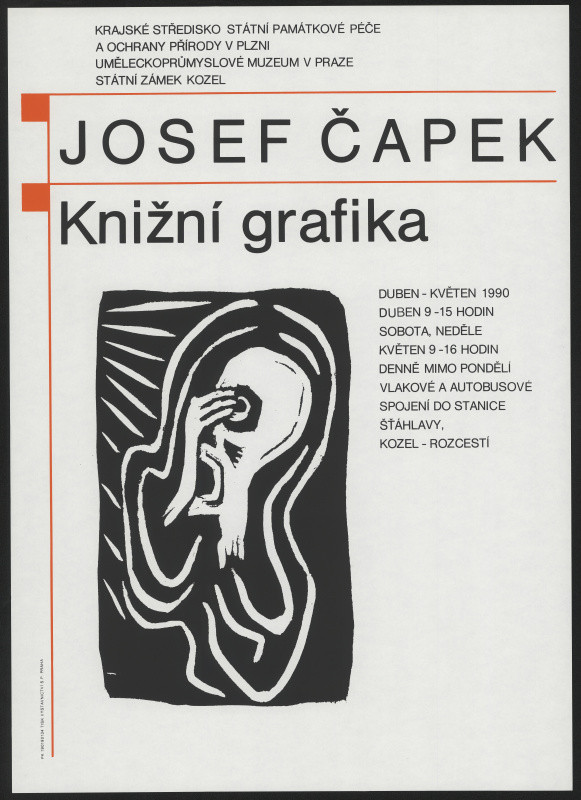 Milan (Mejla) Jaroš - Josef Čapek, knižní grafika, KSSPPOP v Plzni, UPM Praha, St. zám. Kozel ... 1990