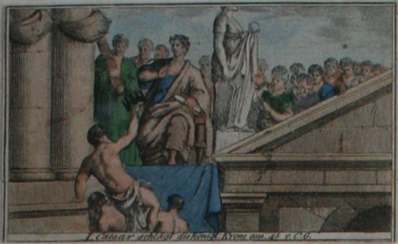 neurčený autor - J. Caesar schlägt die Könige: krone aus, 45 v. C. G.