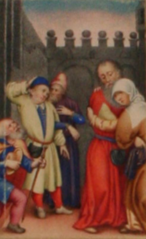 neznámý kreslíř německý - Miniatura podle Dürera - Joachim a Anna