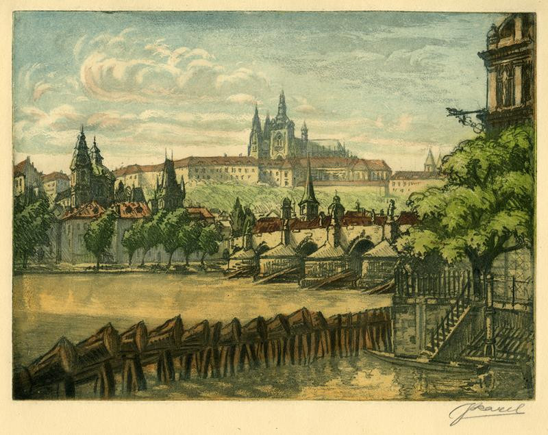 Václav Karel - Hradčany s Karlovým mostem