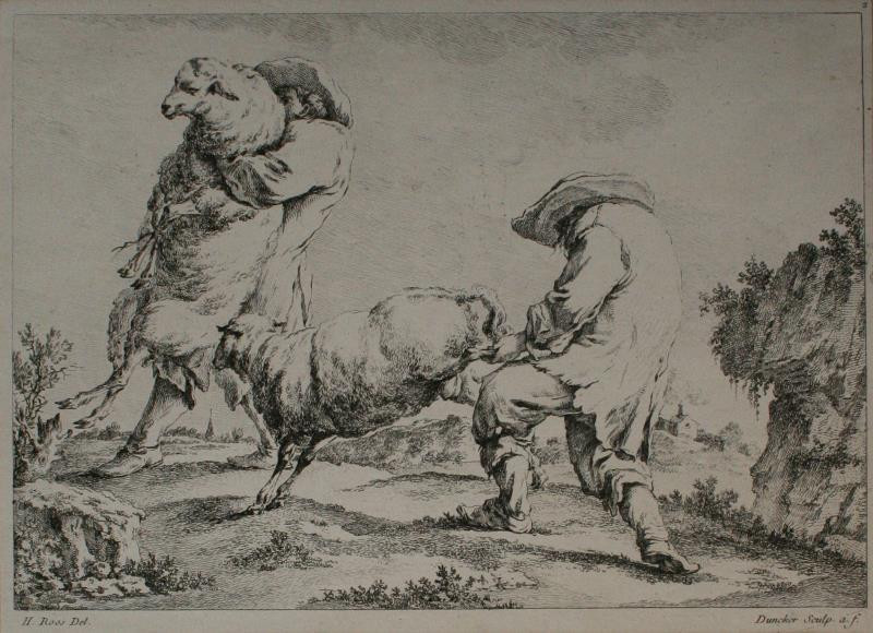 Balthasar Anton Dunker - Stříhání ovcí