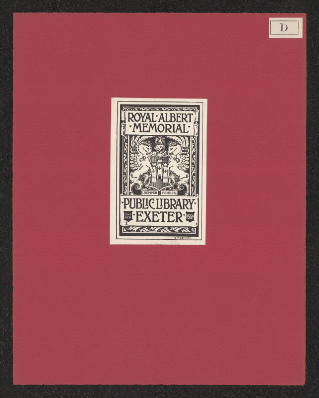 G. P. Denham - Ex libris Royal Albert Memorial Public Library Exeter