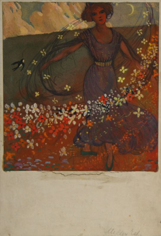 Eduard Milén - Dívka s květinami