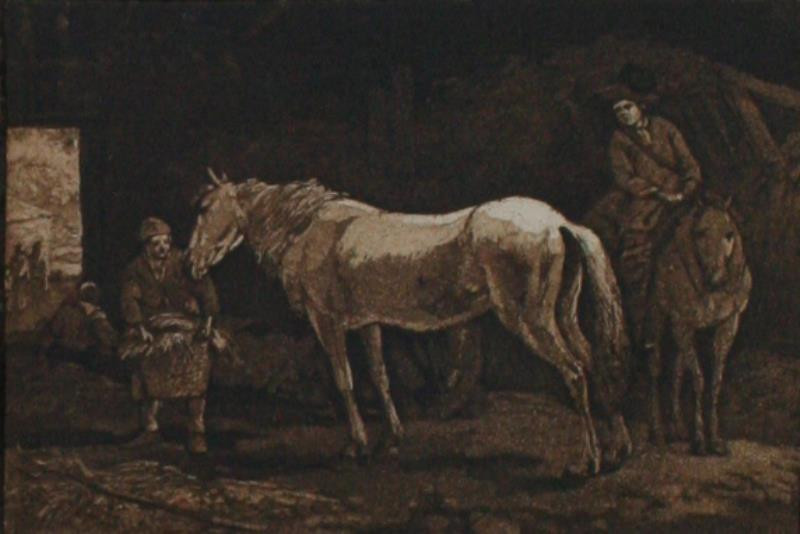 Wilhelm von Kobell - Koně ve stáji