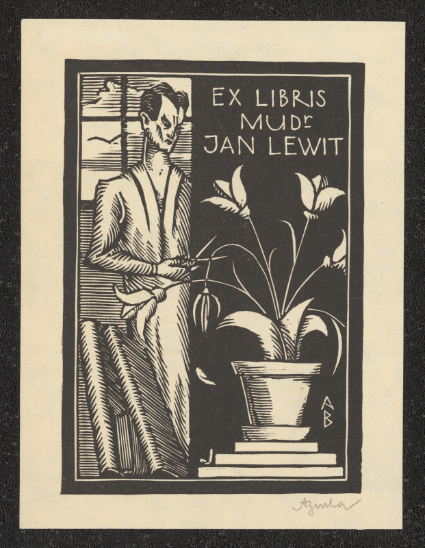 Antonín Burka - Ex libris Jan Lewit. in Ex libris II. Deset původních dřevorytů