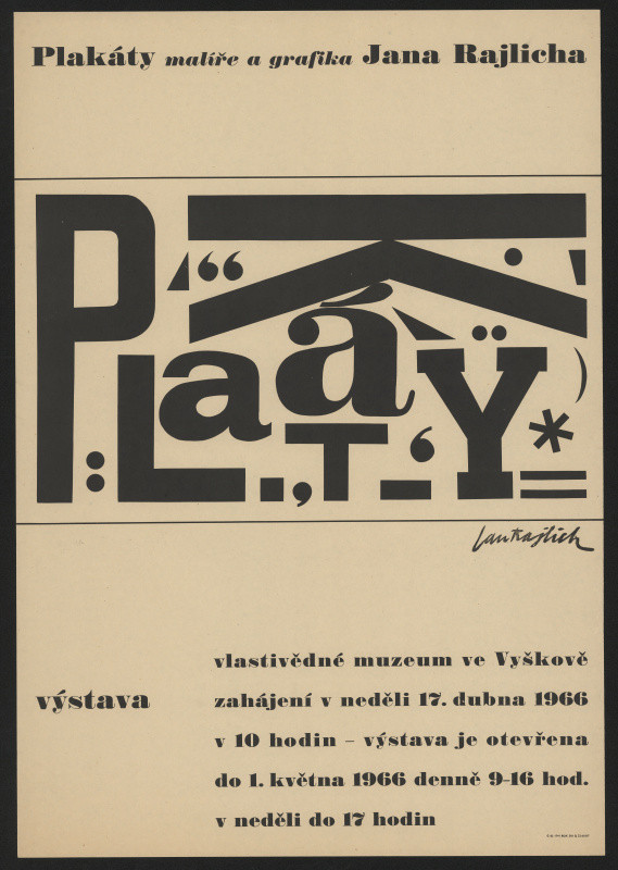 Jan Rajlich st. - Plakáty malíře a grafika Jiřího Rajlicha, Vlastiv. muzeum ve Vyškově