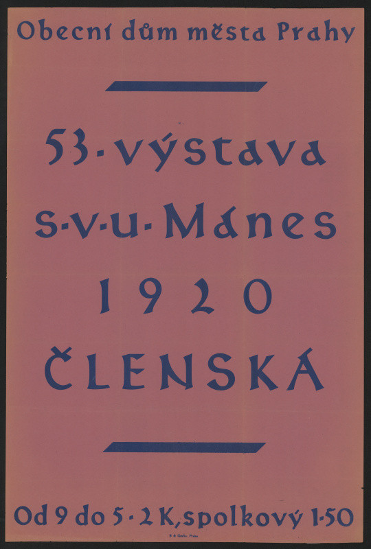 neznámý - 53. výstava S.V.U. Mánes 1920, členská, Obecný dům měs. Prahy