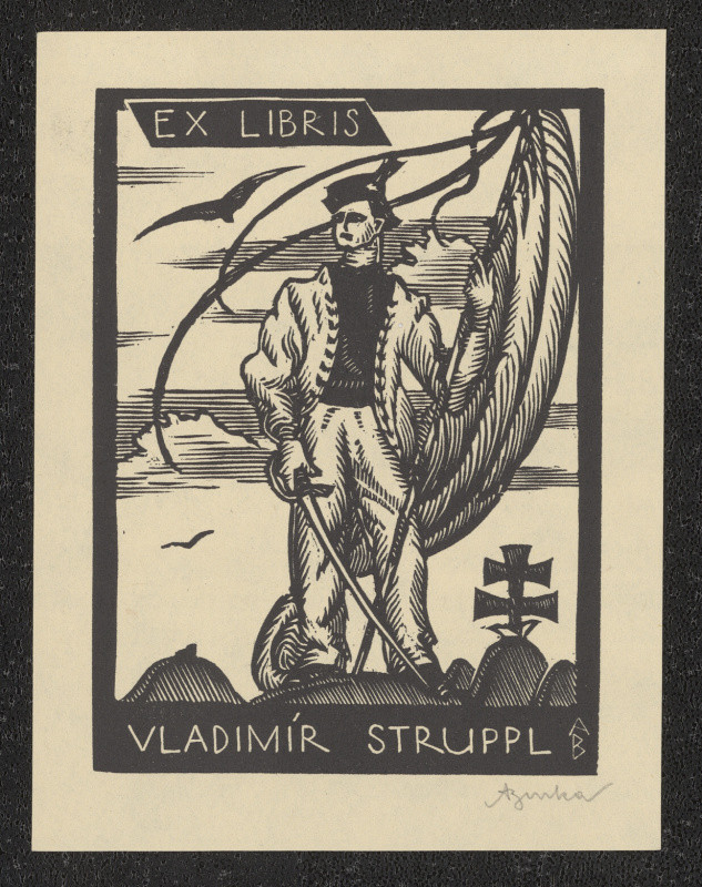 Antonín Burka - Ex libris Vladimír Struppl. in Ex libris II. Deset původních dřevorytů